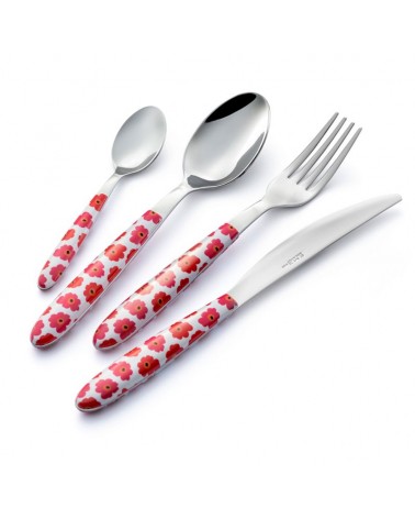 Eme Cutlery - Set 48 Pieces Colored Cutlery Vero Poppy -  - 