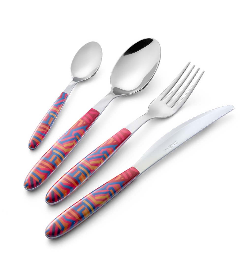 Eme Cutlery - Set 48 Pieces Colored Cutlery Vero Linear