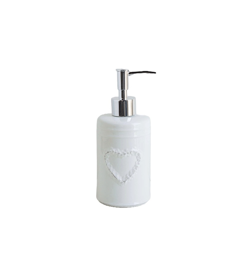 Porte-distributeur de savon en céramique avec coeur style romantique - 
