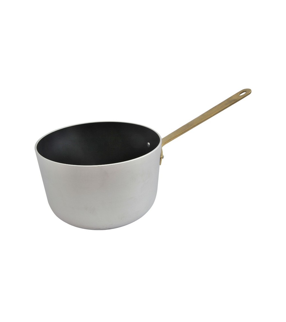 High Saucepan in Non-Stick Aluminum with 1 Brass Handle - Ottinetti -  - 