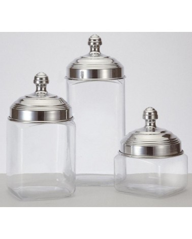 Set aus 3 Glasbehältern mit poliertem Aluminiumdeckel – Ottinetti - 