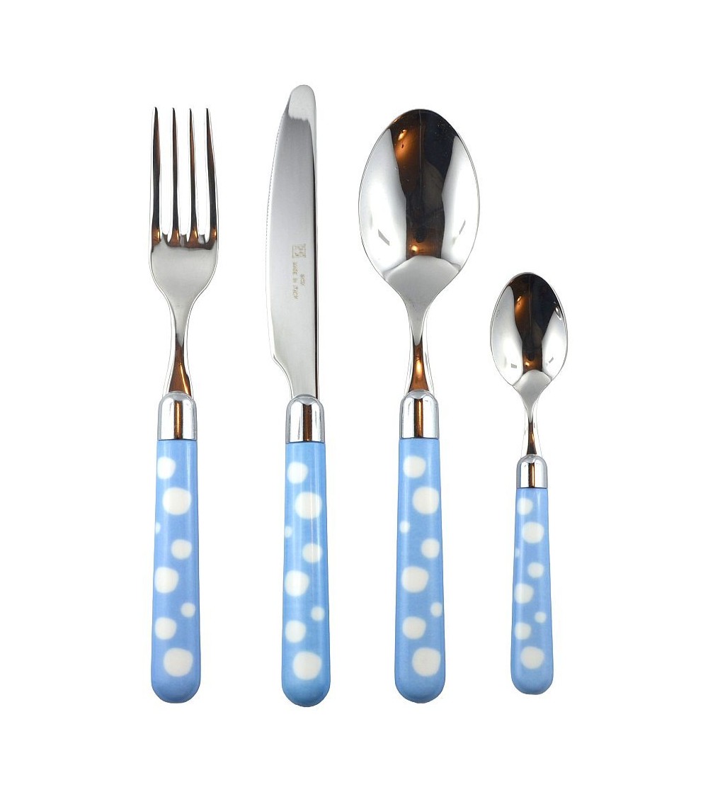 钢餐具彩色手柄 - Naif Snow Pois - Rivadossi Sandro -