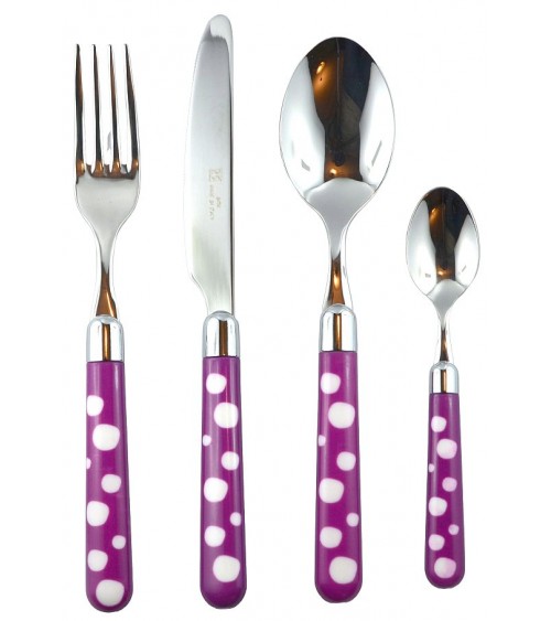 钢餐具彩色手柄 - Naif Snow Pois - Rivadossi Sandro -
