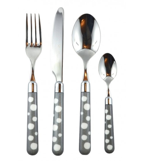 钢餐具彩色手柄 - Naif Snow Pois - Rivadossi Sandro -