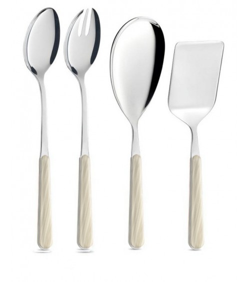 Fir Texure Ivory - 4 Piece Serving Cutlery Set -  - 