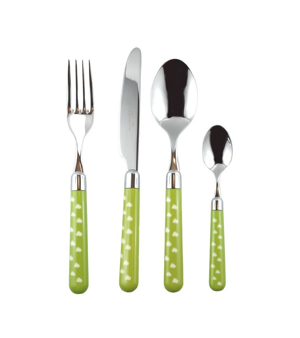 Besteck aus Edelstahl 18/10 mit farbigem Griff – Naif Heart – Rivadossi Sandro - 