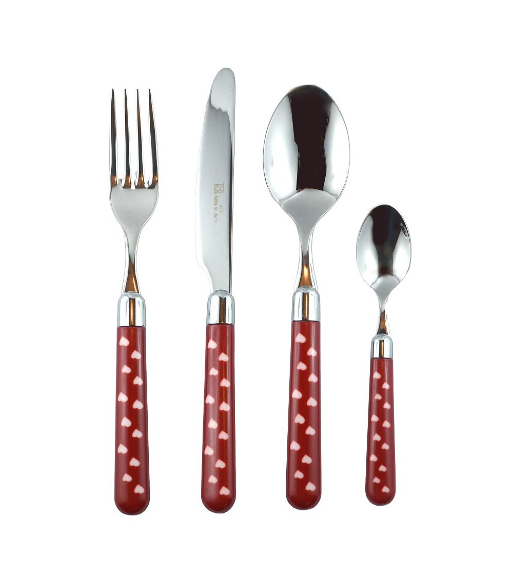 18/10 Stainless Steel Cutlery with Colored Handle - Naif Heart - Rivadossi Sandro -  - 