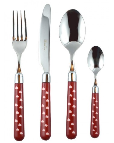 18/10 Stainless Steel Cutlery with Colored Handle - Naif Heart - Rivadossi Sandro -  - 