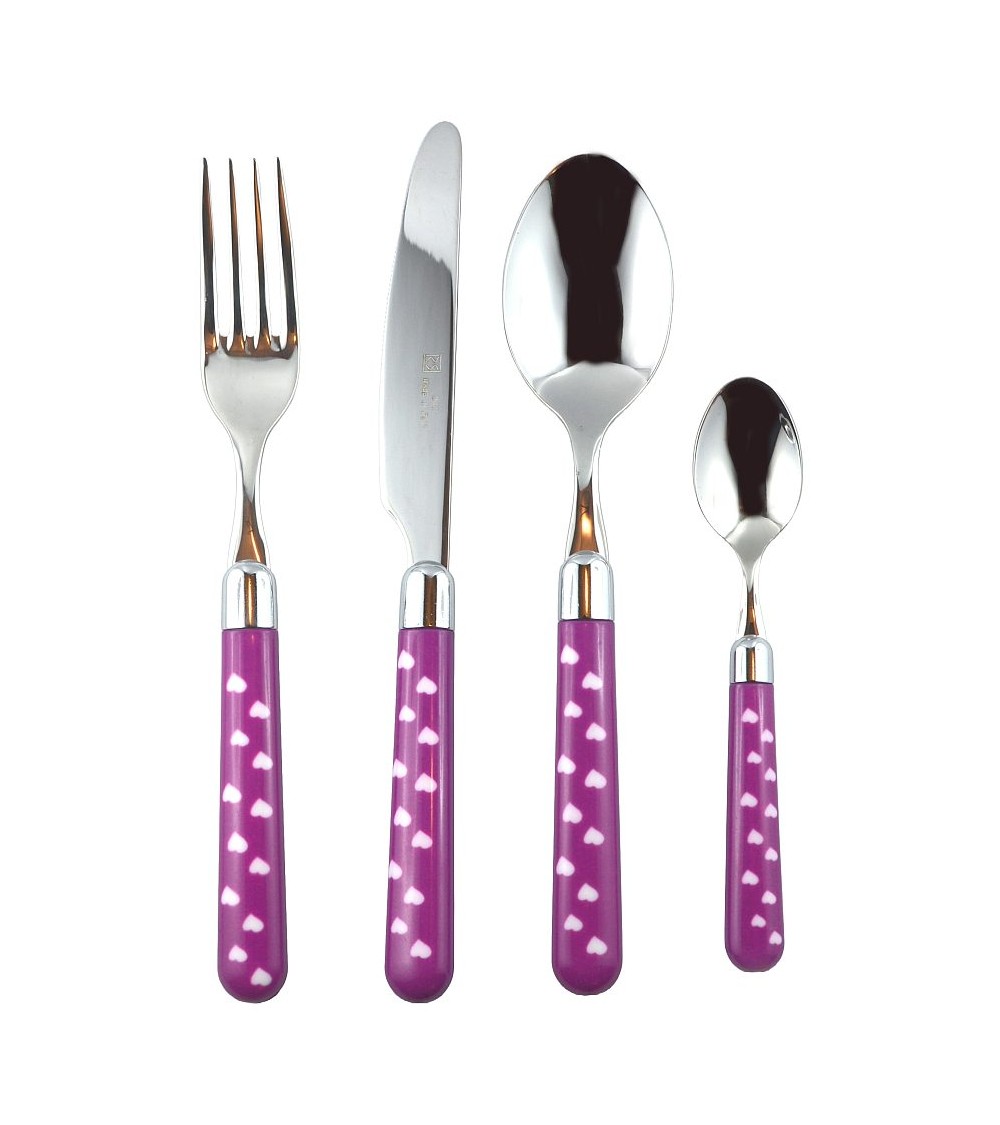 Posate Acciaio Inox 18/10 Manico Colorato - Naif Cuore - Rivadossi Sandro - 