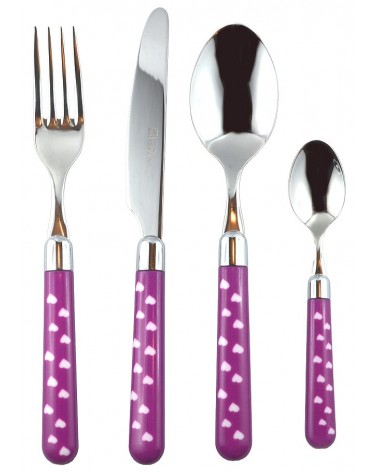 18/10 Stainless Steel Cutlery with Colored Handle - Naif Heart - Rivadossi Sandro -  - 