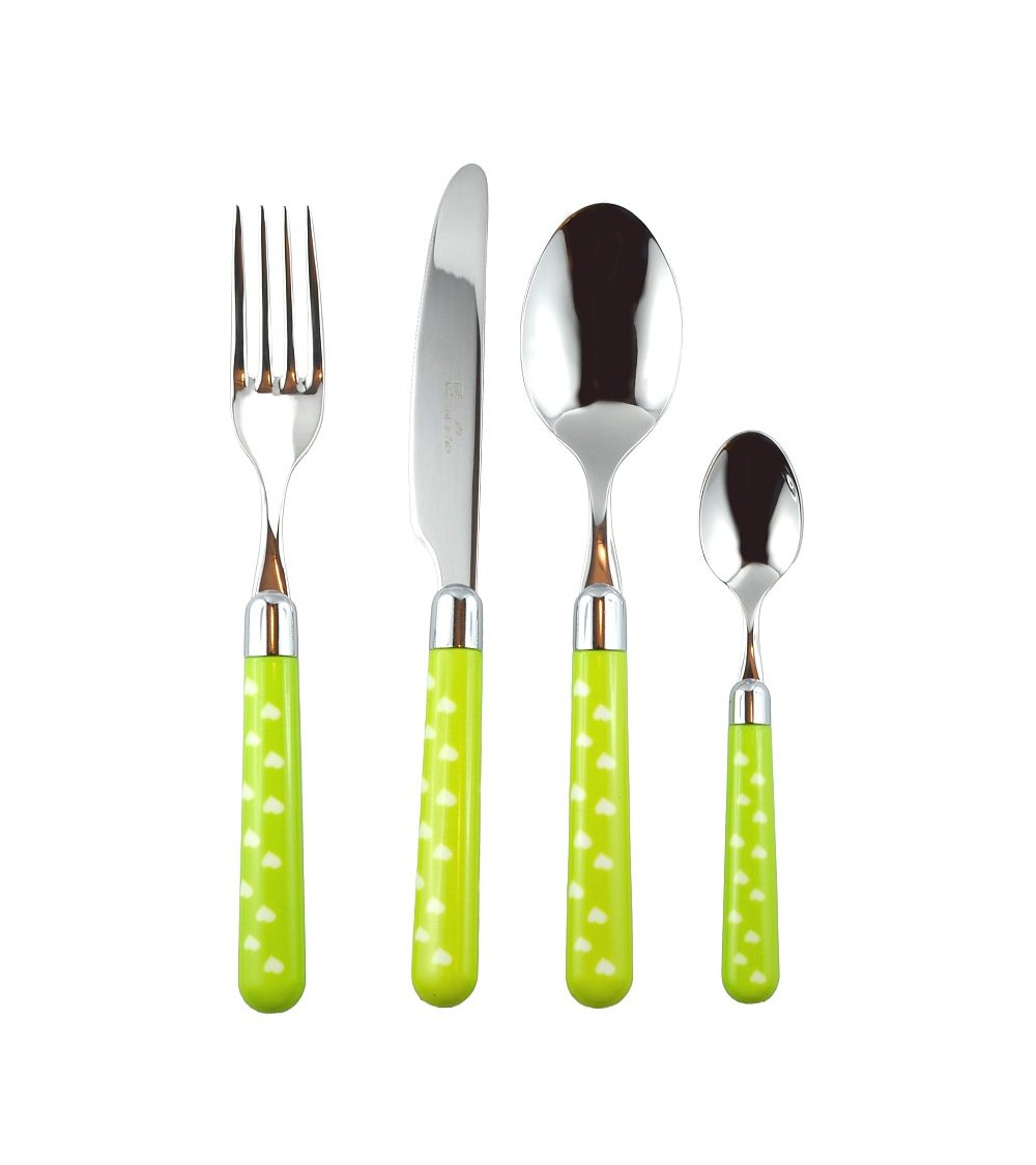 18/10 Stainless Steel Cutlery with Colored Handle - Naif Heart - Rivadossi Sandro -  - 
