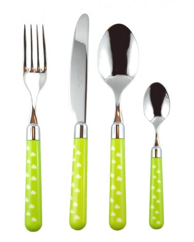 18/10 Stainless Steel Cutlery with Colored Handle - Naif Heart - Rivadossi Sandro -  - 