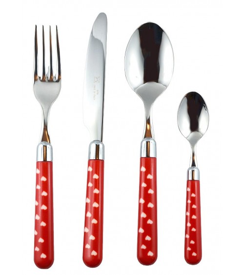 18/10 Stainless Steel Cutlery with Colored Handle - Naif Heart - Rivadossi Sandro -  - 