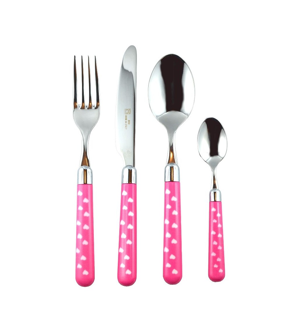 Posate Acciaio Inox 18/10 Manico Colorato - Naif Cuore - Rivadossi Sandro - 
