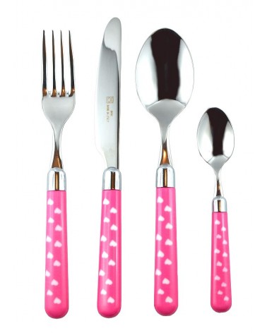 Posate Acciaio Inox 18/10 Manico Colorato - Naif Cuore - Rivadossi Sandro - 