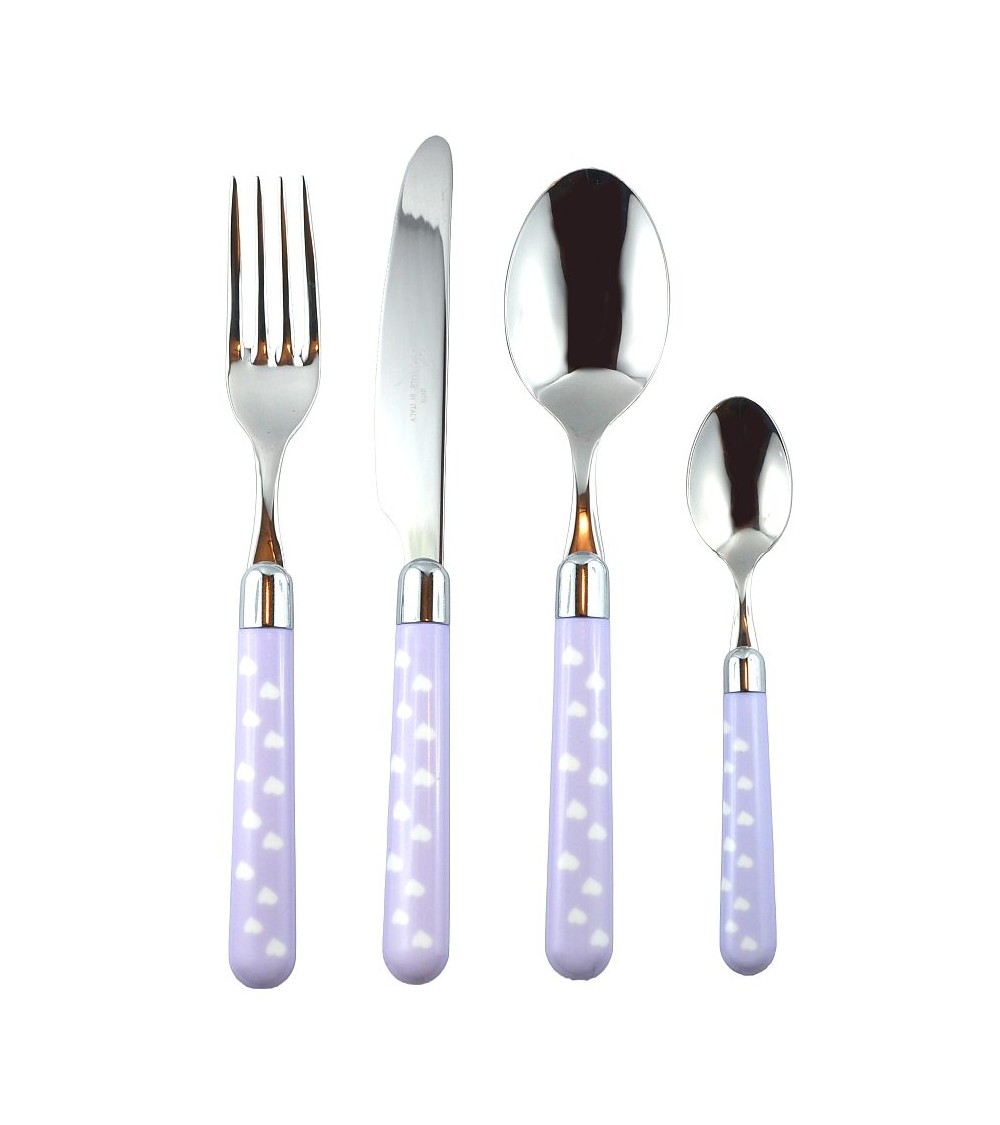 Couverts en acier inoxydable 18/10 avec manche coloré - Coeur Naif - Rivadossi Sandro - 