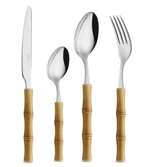 Bamboo Cutlery Set 24 Pieces - Neva Posateria Creativa - Neva Posateria Creativa - Natural Beige Color