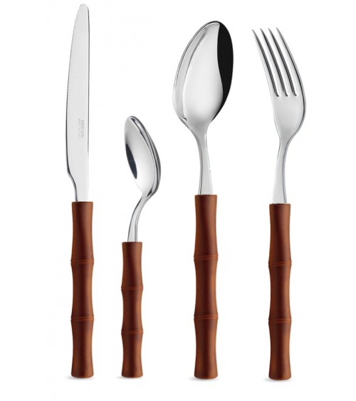 Bamboo Cutlery Set 24 Pieces - Neva Posateria Creativa - Neva Posateria Creativa - brown