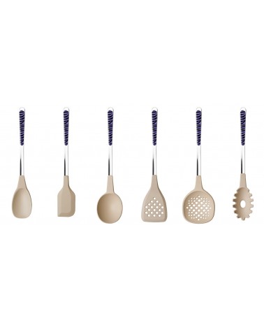 Lot de 6 louches de cuisine Animalier Zèbre Violet - Neva Posateria - 