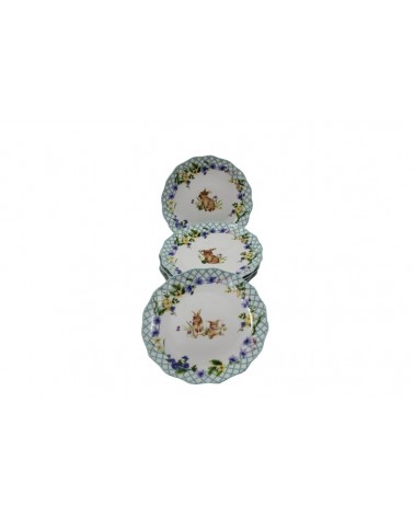 Set 6 Piattini Dolce  in Ceramica "Spring Easter" - Royal Family - 