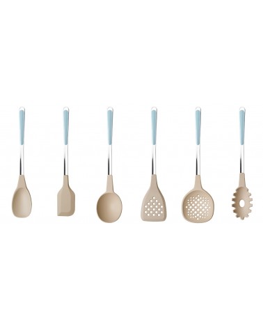 Set of 6 Pieces Kitchen Utensils in Dusty Solid Color - Neva Cutlery -  - 
