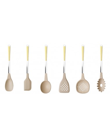 Set of 6 Pieces Kitchen Utensils in Dusty Solid Color - Neva Cutlery -  - 