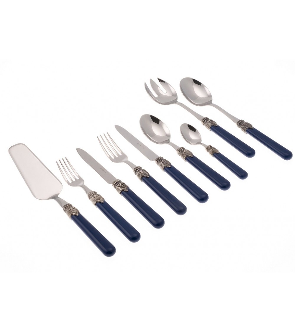 Rivadossi: Klassisches Set 75-teilig – Shabby-/Landbesteck – Blau
