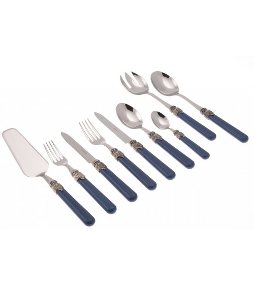 Rivadossi : Classic Set 75 Pcs - Shabby / Country Cutlery - Peacock Blue