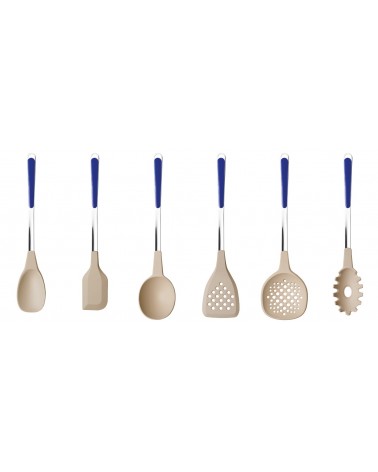 Set mit 6 Küchenutensilien in hellen, einfarbigen Farben – Neva Cutlery - 