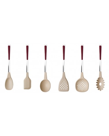 Set mit 6 Küchenutensilien in hellen, einfarbigen Farben – Neva Cutlery - 