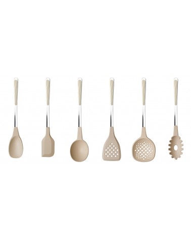 Set 6 Utensili da Cucina Legno Abete - Neva Posateria - 