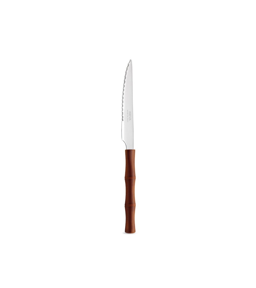 Coltello da Bistecca con Manico Effetto Bamboo - Neva Posateria Creativa - 