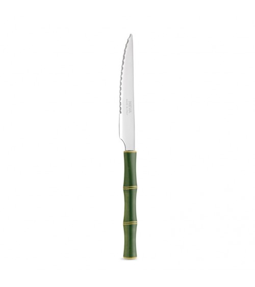 Couteau à Steak avec Manche Effet Bambou - Neva Posateria Creativa - 
