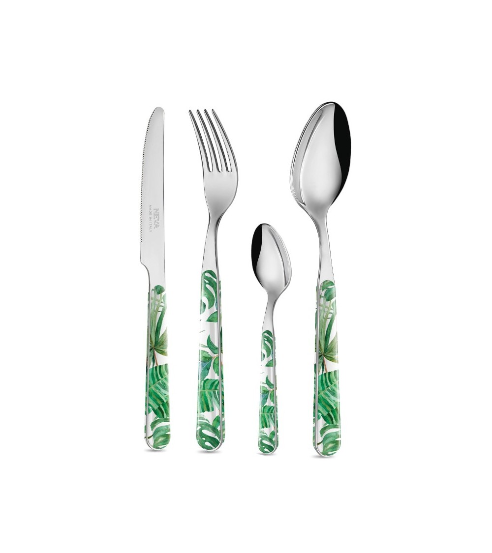 Posate Jungle Leaf Servizio 24 Pezzi - Neva Posateria Creativa - 