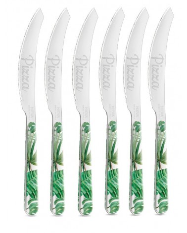 Set of 6 Jungle Leaf Pizza Knives - Neva Posateria Creativa -  - 