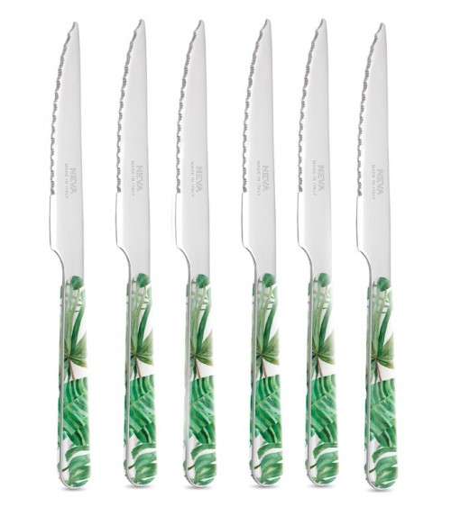 Set of 6 Jungle Leaf Steak Knives - Neva Posateria Creativa -  - 
