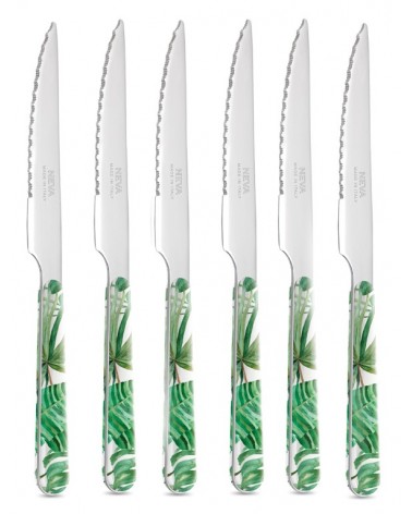 Coffret de 6 couteaux à steak Jungle Leaf - Neva Posateria Creativa - 