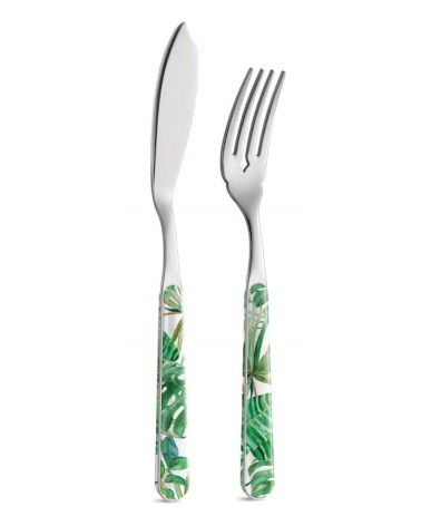 Ensemble Poisson Feuille de Jungle 12 Pièces - Neva Creative Cutlery - 