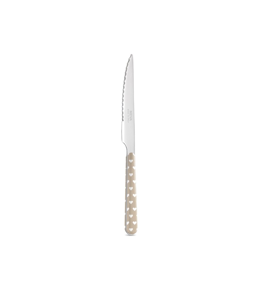 Coltello da Bistecca con Decoro Cuoricini- Neva Posateria Creativa - 