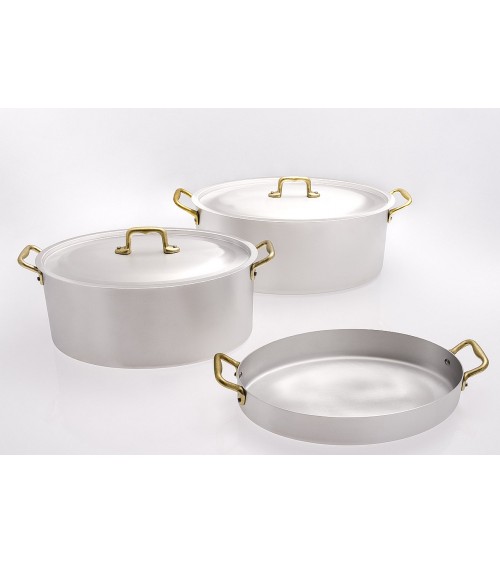Professional Oval Casserole Two Brass Handles with Lid -  - 