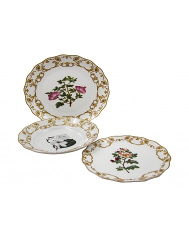 Flora Danica - Service de table 18 pièces en porcelaine fabriquée en Italie - Famille royale Sheffield -