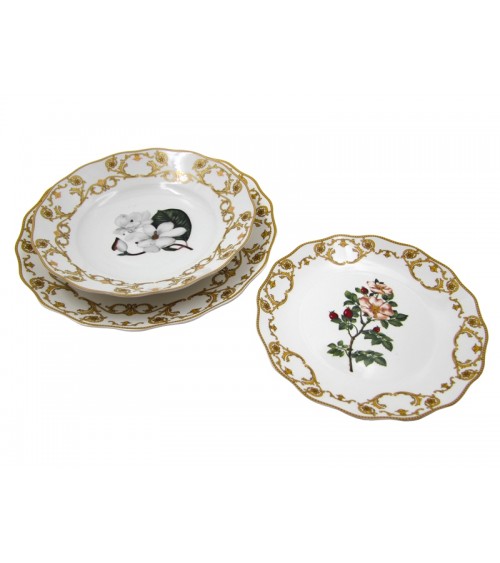 Flora Danica - Tafelservice 18-teilig, Porzellan, hergestellt in Italien - Royal Family Sheffield -