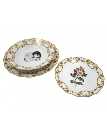 Flora Danica - Service de table 18 pièces en porcelaine fabriquée en Italie - Famille royale Sheffield -
