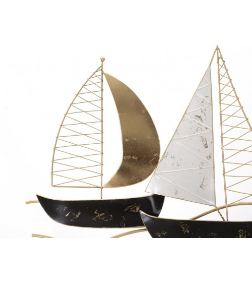 Pannello Decorativo Barche a Vela Glam Nero e Oro - Mauro Ferretti - 