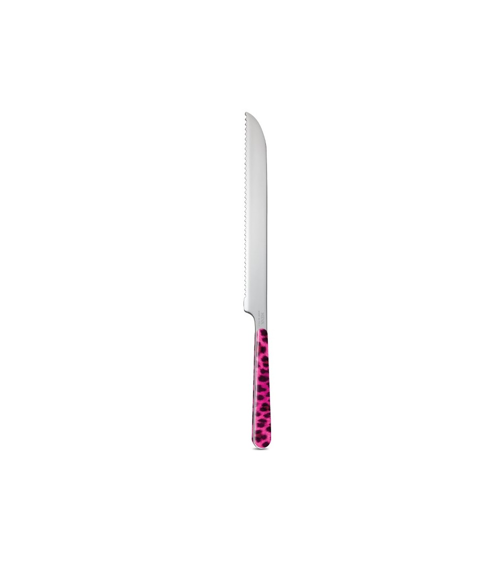 Couteau à gâteau imprimé animalier rose et noir - Neva Posateria Creativa