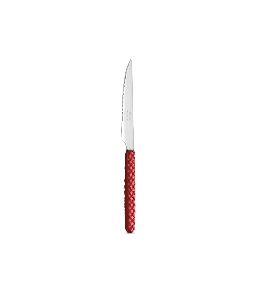 Red Intreccio Steak Knife - Neva Posateria Creativa