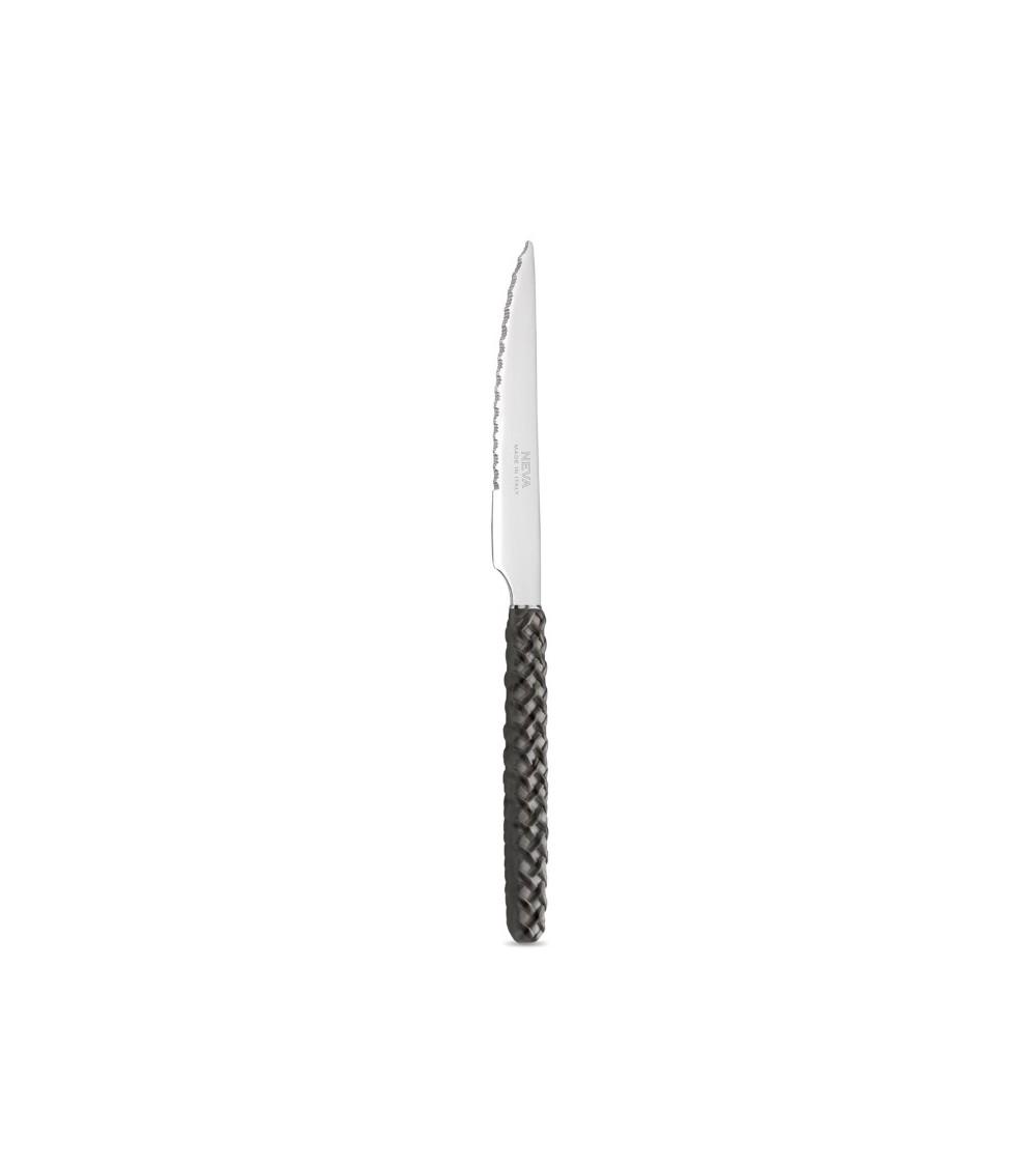 Black Intreccio Steak Knife - Neva Posateria Creativa