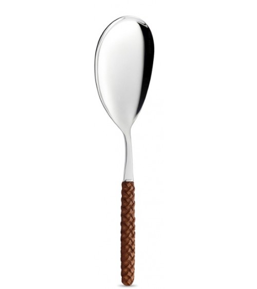 Rice shovel Intreccio leather brown - Neva Posateria Creativa