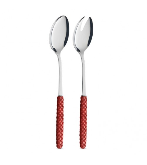 红色编织装饰沙拉对 - Neva Posateria Creativa