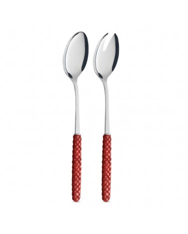 红色编织装饰沙拉对 - Neva Posateria Creativa